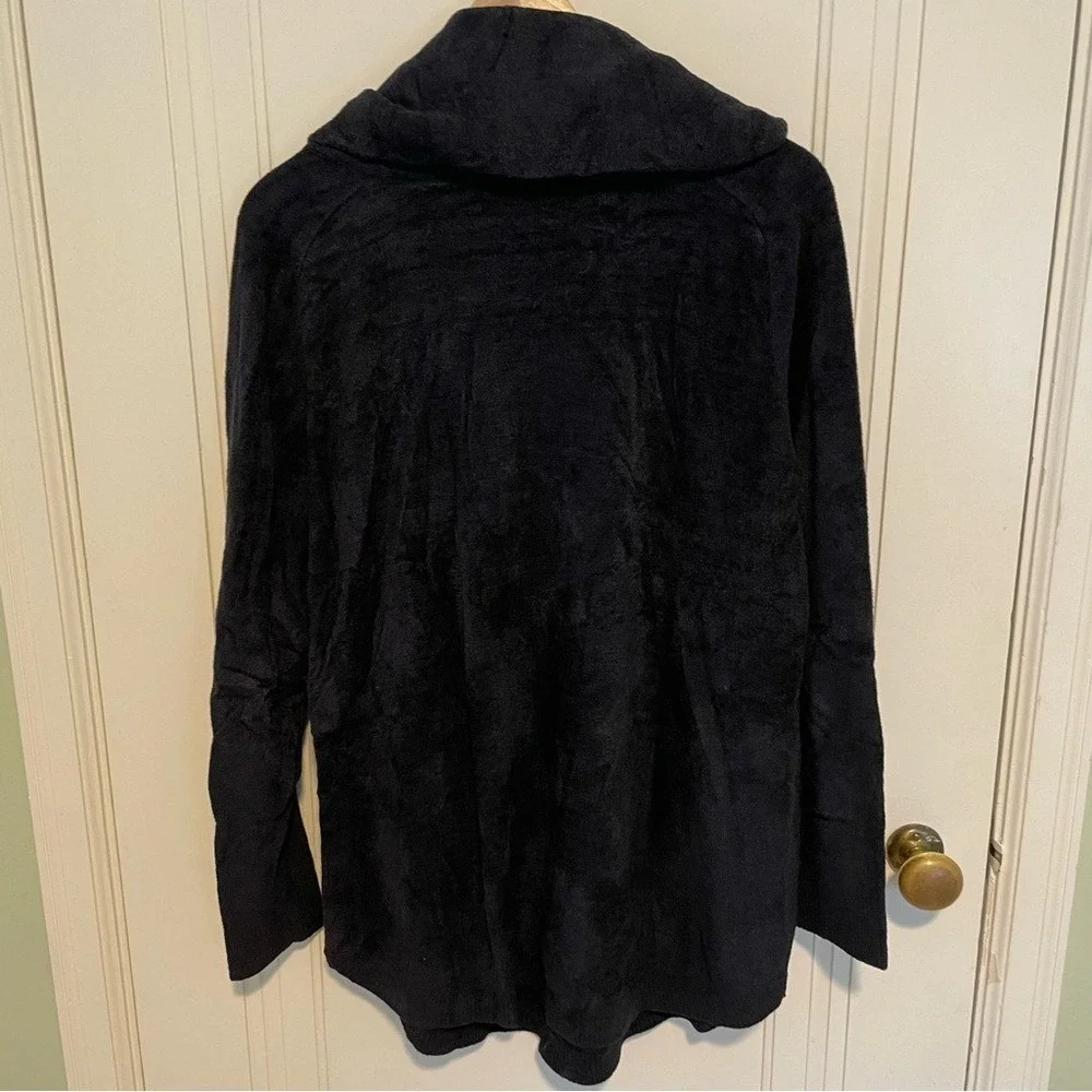 Barefoot Dreams CozyChic Ultra Lite Cowl Neck Sweater in Black Size‎ L